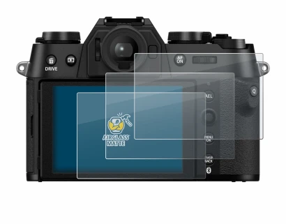 Abbildung des Geräts Fujifilm X-T50 mit einer Vielzahl des Displayschutzes.