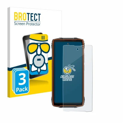 Vorderseite einer Produktverpackung mit dem Markenlogo BROTECT. Daneben ist das Gerät Blackview Oscal Pilot 2 mit dem zugehöri