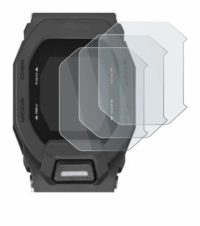 Abbildung des Geräts Casio G-Shock GBD-200 mit einer Vielzahl des Displayschutzes.