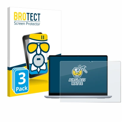 Vorderseite einer Produktverpackung mit dem Markenlogo BROTECT. Daneben ist das Gerät Dell Inspiron 14 7440 2-in-1 mit dem zug