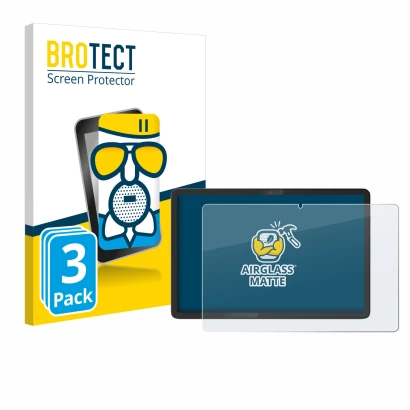 Vorderseite einer Produktverpackung mit dem Markenlogo BROTECT. Daneben ist das Gerät Lenovo Chromebook Duet 11M889 mit dem zu