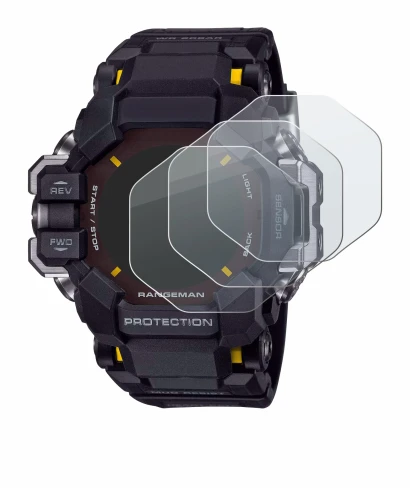 Abbildung des Geräts Casio G-Shock GPR-H 1000 mit einer Vielzahl des Displayschutzes.
