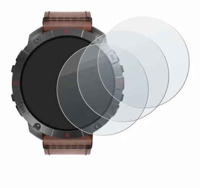 Abbildung des Geräts Polar Grit X2 Pro Titan mit einer Vielzahl des Displayschutzes.