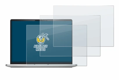 Abbildung des Geräts Dell Pro 16 Plus PB16250 mit einer Vielzahl des Displayschutzes.