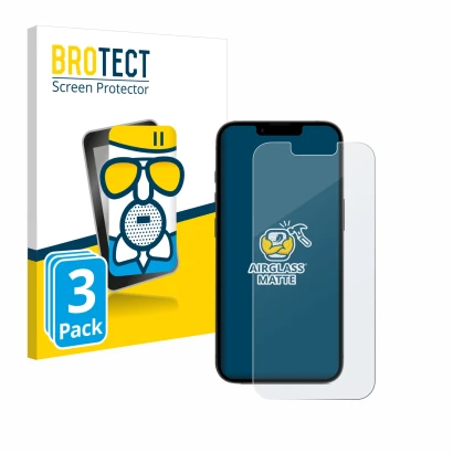 Vorderseite einer Produktverpackung mit dem Markenlogo BROTECT. Daneben ist das Gerät Apple iPhone 16e mit dem zugehörigen Dis