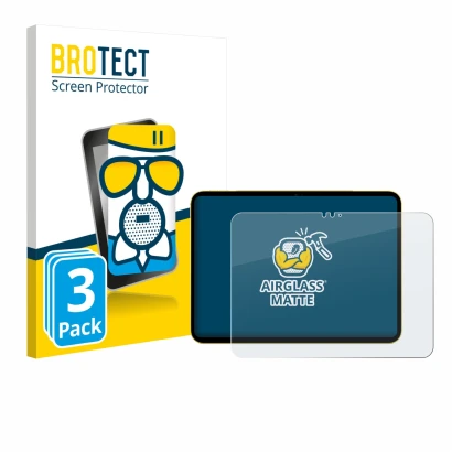 Vorderseite einer Produktverpackung mit dem Markenlogo BROTECT. Daneben ist das Gerät Apple iPad Air 11