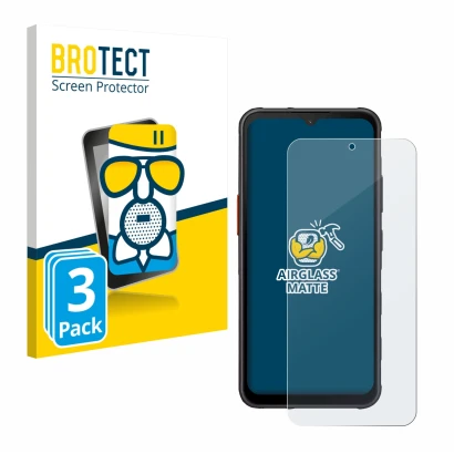 Vorderseite einer Produktverpackung mit dem Markenlogo BROTECT. Daneben ist das Gerät Samsung Galaxy XCover 7 Pro mit dem zuge