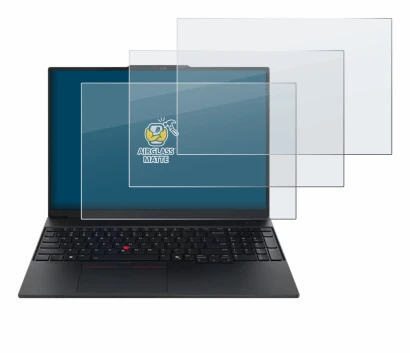 Abbildung des Geräts Lenovo ThinkPad E16 Gen 3 mit einer Vielzahl des Displayschutzes.