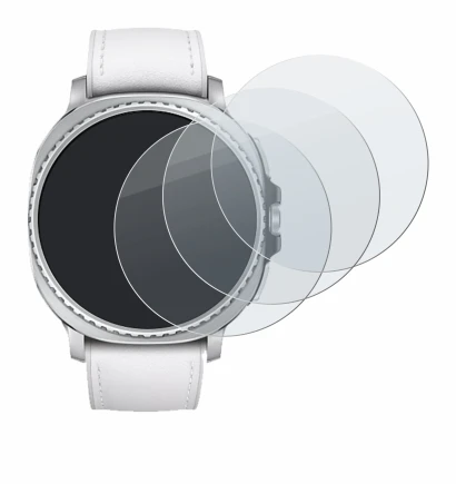 Abbildung des Geräts Samsung Galaxy Watch 8 Classic (46 mm) mit einer Vielzahl des Displayschutzes.