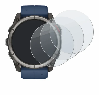 Abbildung des Geräts Garmin quatix 8 (51 mm) mit einer Vielzahl des Displayschutzes.