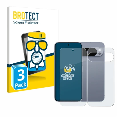 Vorderseite einer Produktverpackung mit dem Markenlogo BROTECT. Daneben ist das Gerät Google Pixel 10 Pro (Display+Rückseite) 