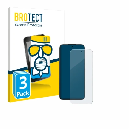 Vorderseite einer Produktverpackung mit dem Markenlogo BROTECT. Daneben ist das Gerät Xiaomi 15T mit dem zugehörigen Displaysc