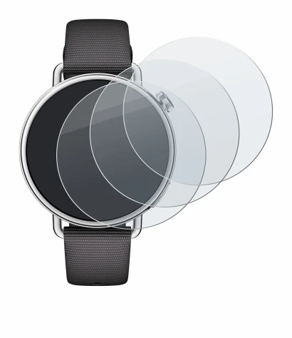 Abbildung des Geräts Xiaomi Watch S4 (41 mm) mit einer Vielzahl des Displayschutzes.