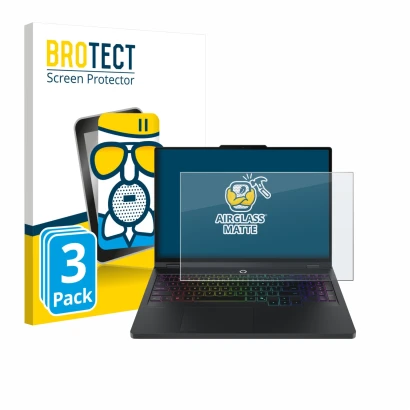 Vorderseite einer Produktverpackung mit dem Markenlogo BROTECT. Daneben ist das Gerät Lenovo Legion Pro 5 Gen 10 16