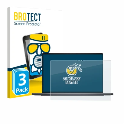 Vorderseite einer Produktverpackung mit dem Markenlogo BROTECT. Daneben ist das Gerät Dell XPS 16 DA16260 mit dem zugehörigen 