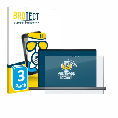 Vorderseite einer Produktverpackung mit dem Markenlogo BROTECT. Daneben ist das Gerät Dell XPS 14 DA14260 mit dem zugehörigen 