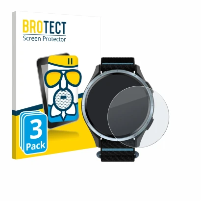 Vorderseite einer Produktverpackung mit dem Markenlogo BROTECT. Daneben ist das Gerät Garmin Approach J1 mit dem zugehörigen D