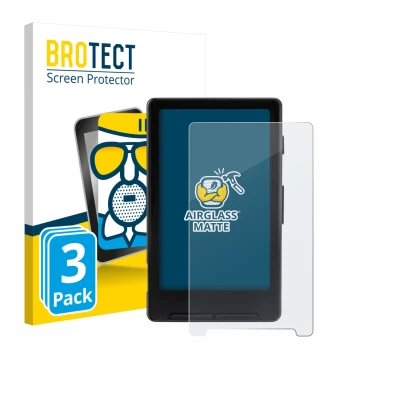 Vorderseite einer Produktverpackung mit dem Markenlogo BROTECT. Daneben ist das Gerät Xteink X4 mit dem zugehörigen Displaysch