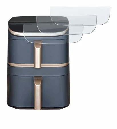 Abbildung des Geräts Cosori Turbo Tower Pro mit einer Vielzahl des Displayschutzes.