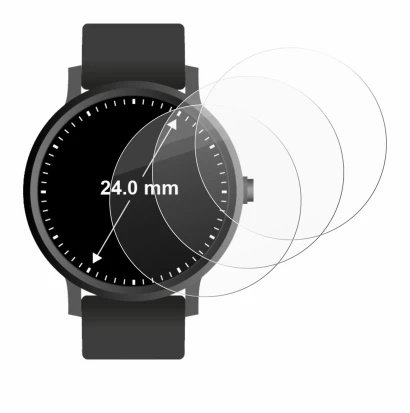 Abbildung des Geräts Armbanduhren (Kreisrund, ø: 24 mm) mit einer Vielzahl des Displayschutzes.