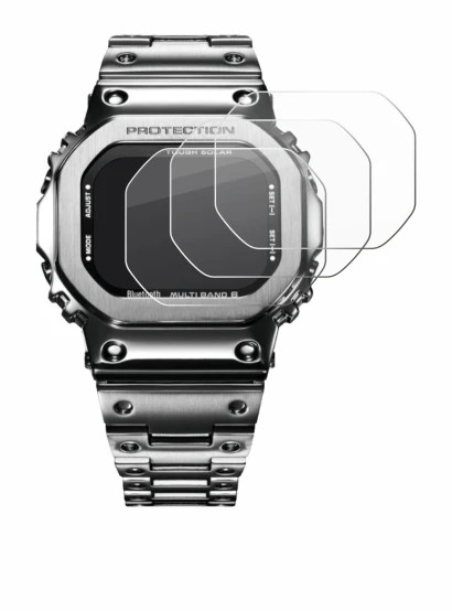 Abbildung des Geräts Casio G-Shock GMW-B5000D-1ER mit einer Vielzahl des Displayschutzes.
