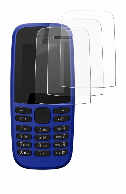 Abbildung des Geräts Nokia 105 DS 2019 mit einer Vielzahl des Displayschutzes.