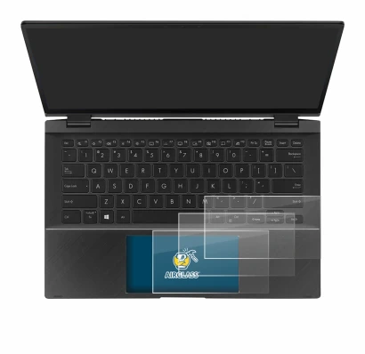 Abbildung des Geräts ASUS ZenBook Flip 14 UX463FA (Touch Trackpad) mit einer Vielzahl des Displayschutzes.