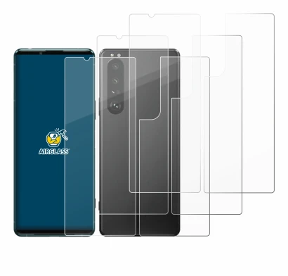Abbildung des Geräts Sony Xperia 5 III (Display+Rückseite) mit einer Vielzahl des Displayschutzes.