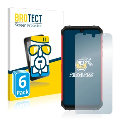 Vorderseite einer Produktverpackung mit dem Markenlogo BROTECT. Daneben ist das Gerät Ulefone Armor 8 Pro mit dem zugehörigen 