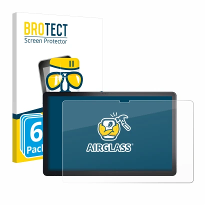 Vorderseite einer Produktverpackung mit dem Markenlogo BROTECT. Daneben ist das Gerät Lenovo Tab P11 Plus mit dem zugehörigen 