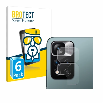 Vorderseite einer Produktverpackung mit dem Markenlogo BROTECT. Daneben ist das Gerät Xiaomi Redmi Note 11 Pro+ 5G (NUR Kamera