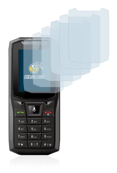 Abbildung des Geräts Crosscall Core-S4 mit einer Vielzahl des Displayschutzes.