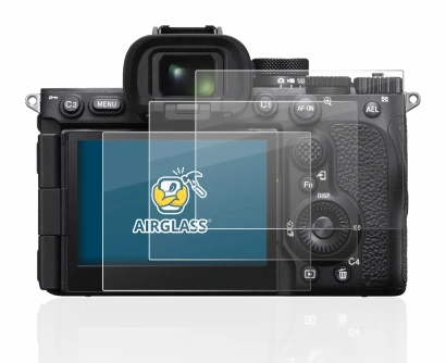 Abbildung des Geräts Sony Alpha 7R V / a7R V mit einer Vielzahl des Displayschutzes.
