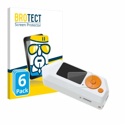 Vorderseite einer Produktverpackung mit dem Markenlogo BROTECT. Daneben ist das Gerät Flipper Zero FZ.1 mit dem zugehörigen Di