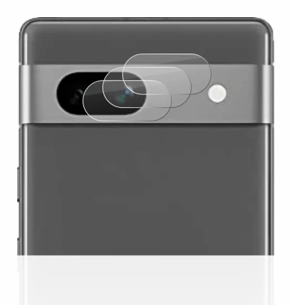 Abbildung des Geräts Google Pixel 7a (NUR Kameraschutz) mit einer Vielzahl des Displayschutzes.