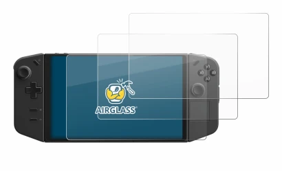 Abbildung des Geräts Lenovo Legion Go mit einer Vielzahl des Displayschutzes.