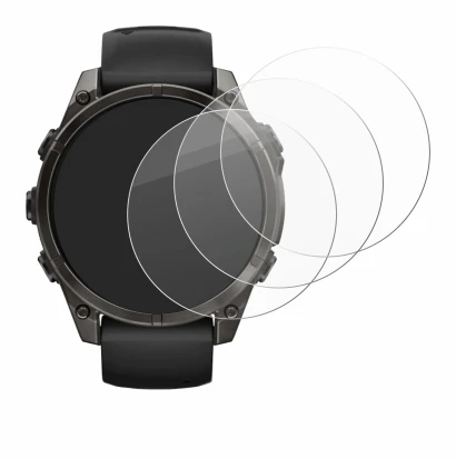 Abbildung des Geräts Garmin Fenix 8 AMOLED (47 mm) mit einer Vielzahl des Displayschutzes.