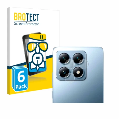 Vorderseite einer Produktverpackung mit dem Markenlogo BROTECT. Daneben ist das Gerät Xiaomi 14T Pro (NUR Kameraschutz) mit de