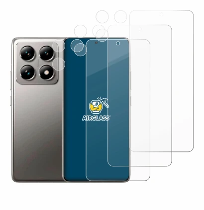 Abbildung des Geräts Xiaomi 14T (Display+Kamera) mit einer Vielzahl des Displayschutzes.