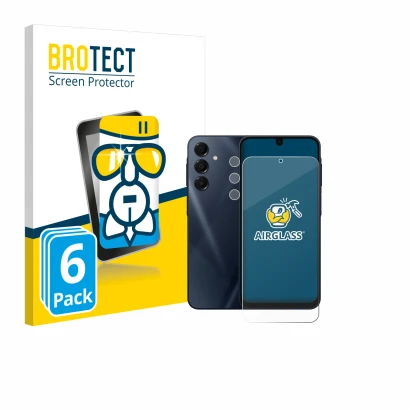 Vorderseite einer Produktverpackung mit dem Markenlogo BROTECT. Daneben ist das Gerät Samsung Galaxy A16 5G (Display+Kamera) m