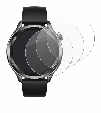 Abbildung des Geräts Xiaomi Watch S4 (47 mm) mit einer Vielzahl des Displayschutzes.
