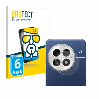 Vorderseite einer Produktverpackung mit dem Markenlogo BROTECT. Daneben ist das Gerät OnePlus 13 (NUR Kameraschutz) mit dem zu