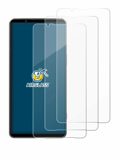 Abbildung des Geräts Sony Xperia 1 VII mit einer Vielzahl des Displayschutzes.