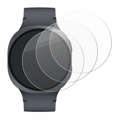 Abbildung des Geräts Samsung Galaxy Watch 8 (44 mm) mit einer Vielzahl des Displayschutzes.