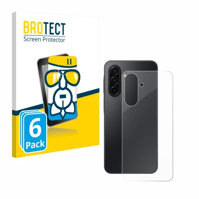 Vorderseite einer Produktverpackung mit dem Markenlogo BROTECT. Daneben ist das Gerät Samsung Galaxy A17 5G (Rückseite) mit de