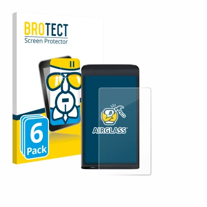 Vorderseite einer Produktverpackung mit dem Markenlogo BROTECT. Daneben ist das Gerät Vasco Translator Q1 mit dem zugehörigen 