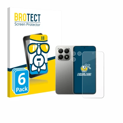 Vorderseite einer Produktverpackung mit dem Markenlogo BROTECT. Daneben ist das Gerät Xiaomi 15T (Display+Kamera) mit dem zuge