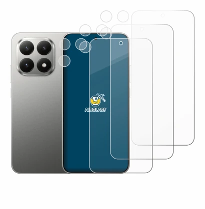 Abbildung des Geräts Xiaomi 15T (Display+Kamera) mit einer Vielzahl des Displayschutzes.