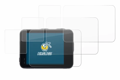 Abbildung des Geräts Akaso Brave 7 mit einer Vielzahl des Displayschutzes.