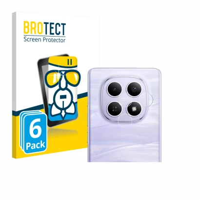 Vorderseite einer Produktverpackung mit dem Markenlogo BROTECT. Daneben ist das Gerät Xiaomi Redmi Note 15 (NUR Kamera) mit de